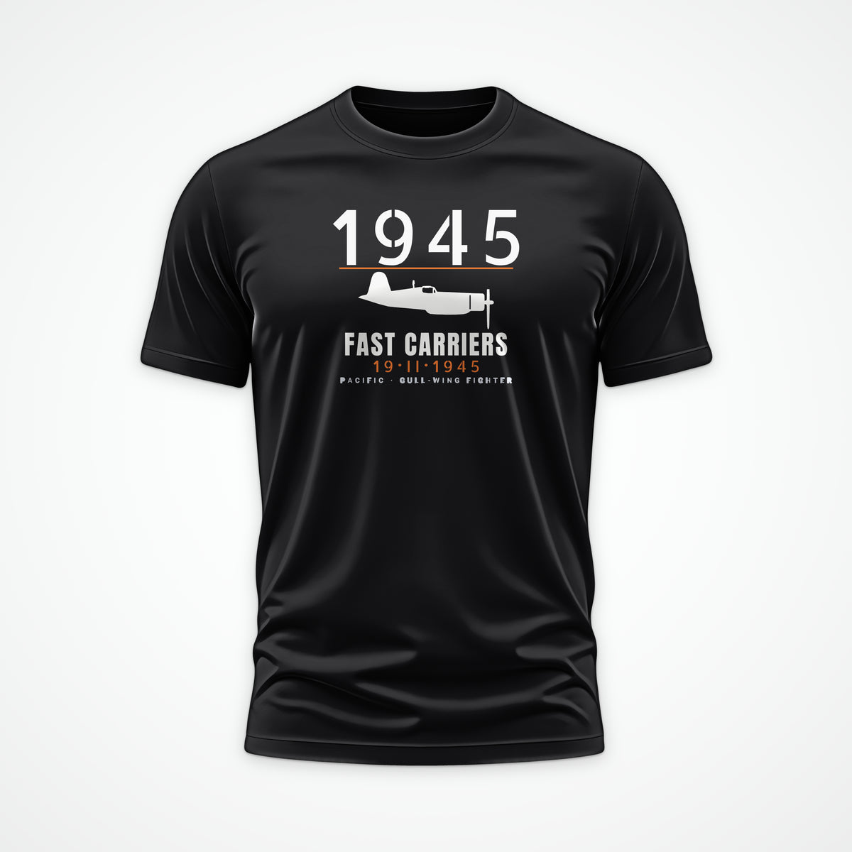 Fast Carriers 1945 Gull-Wing Fighter Tee in Black