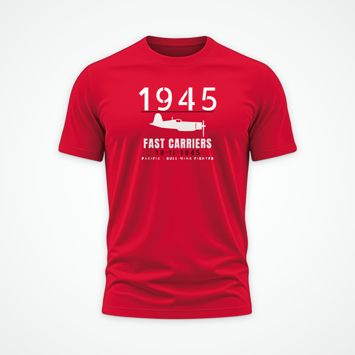 Fast Carriers 1945 Gull-Wing Fighter Tee in Red