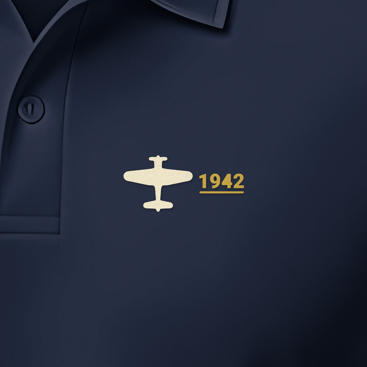 Scout Bomber 1942 Top-View Polo, left-chest detail