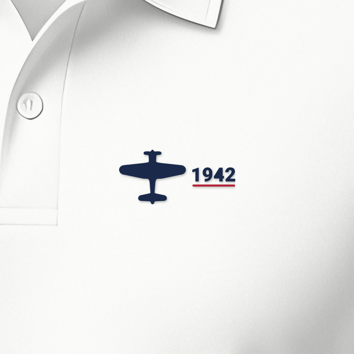 Scout Bomber 1942 Top-View Polo, left-chest detail