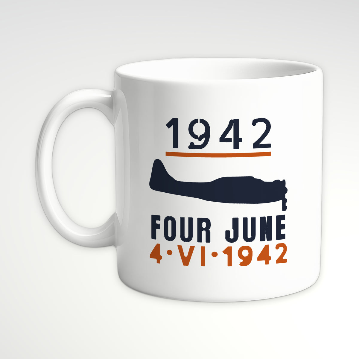 Carrier Scout Bomber June 1942 Mug, white mug, handle left