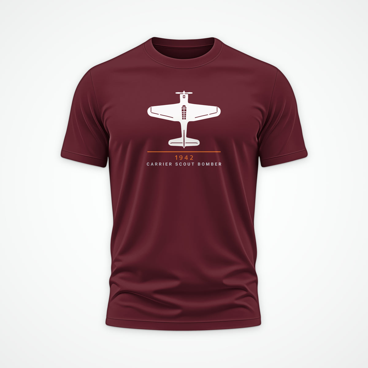 Scout Bomber 1942 Top-View Tee in Maroon
