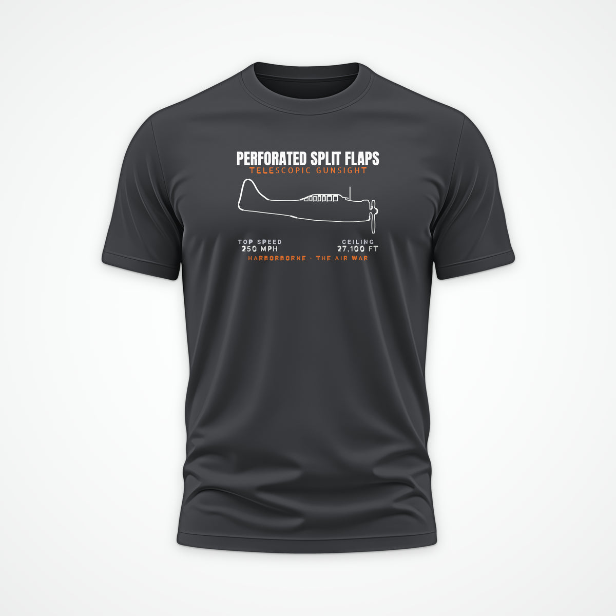 Split-Flap Scout Bomber Blueprint Tee in Charcoal