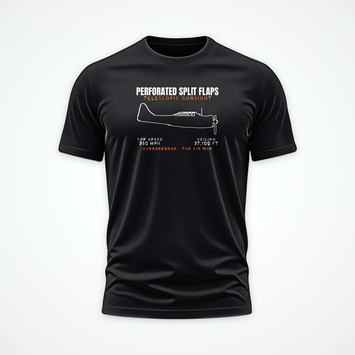 Split-Flap Scout Bomber Blueprint Tee in Black