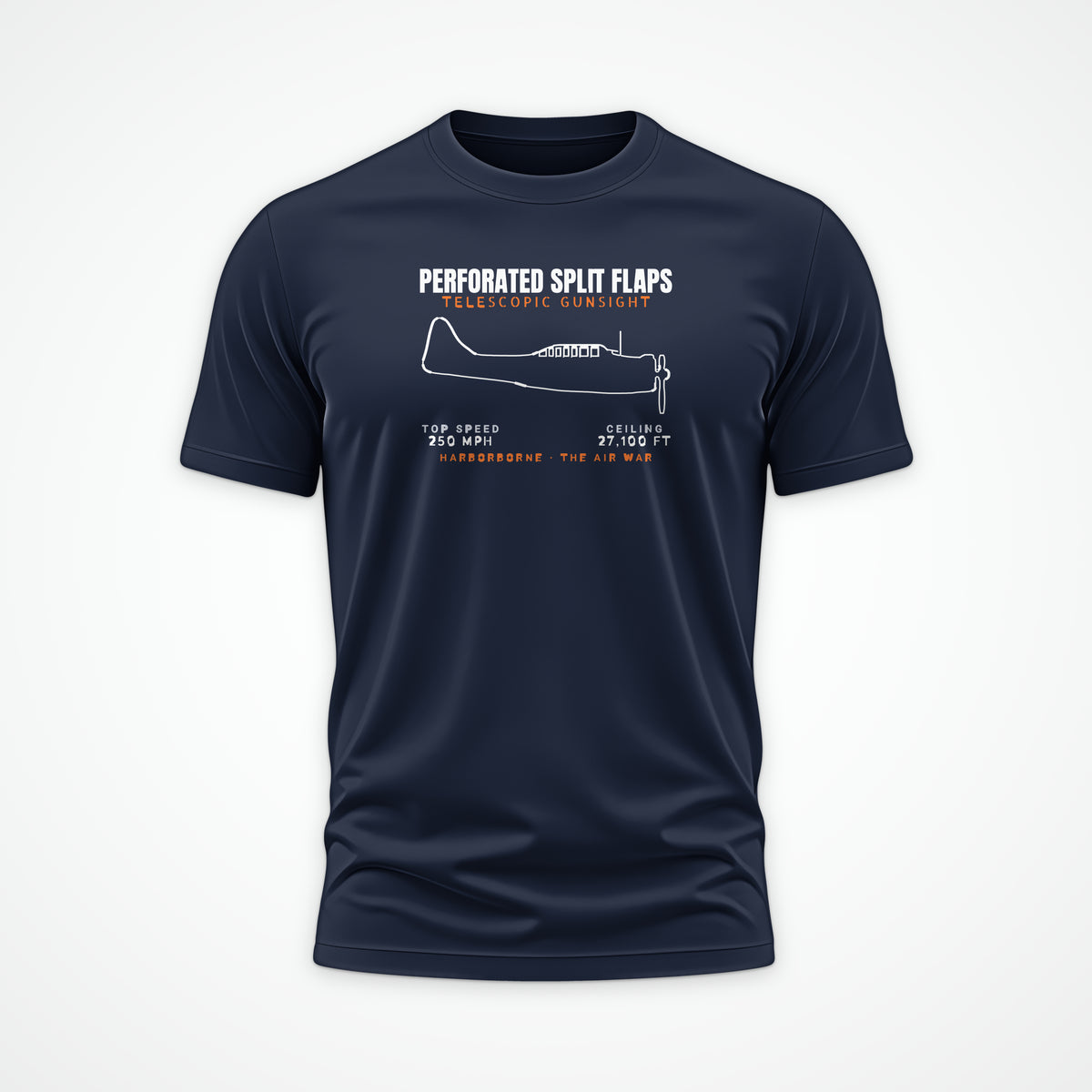 Split-Flap Scout Bomber Blueprint Tee in Navy