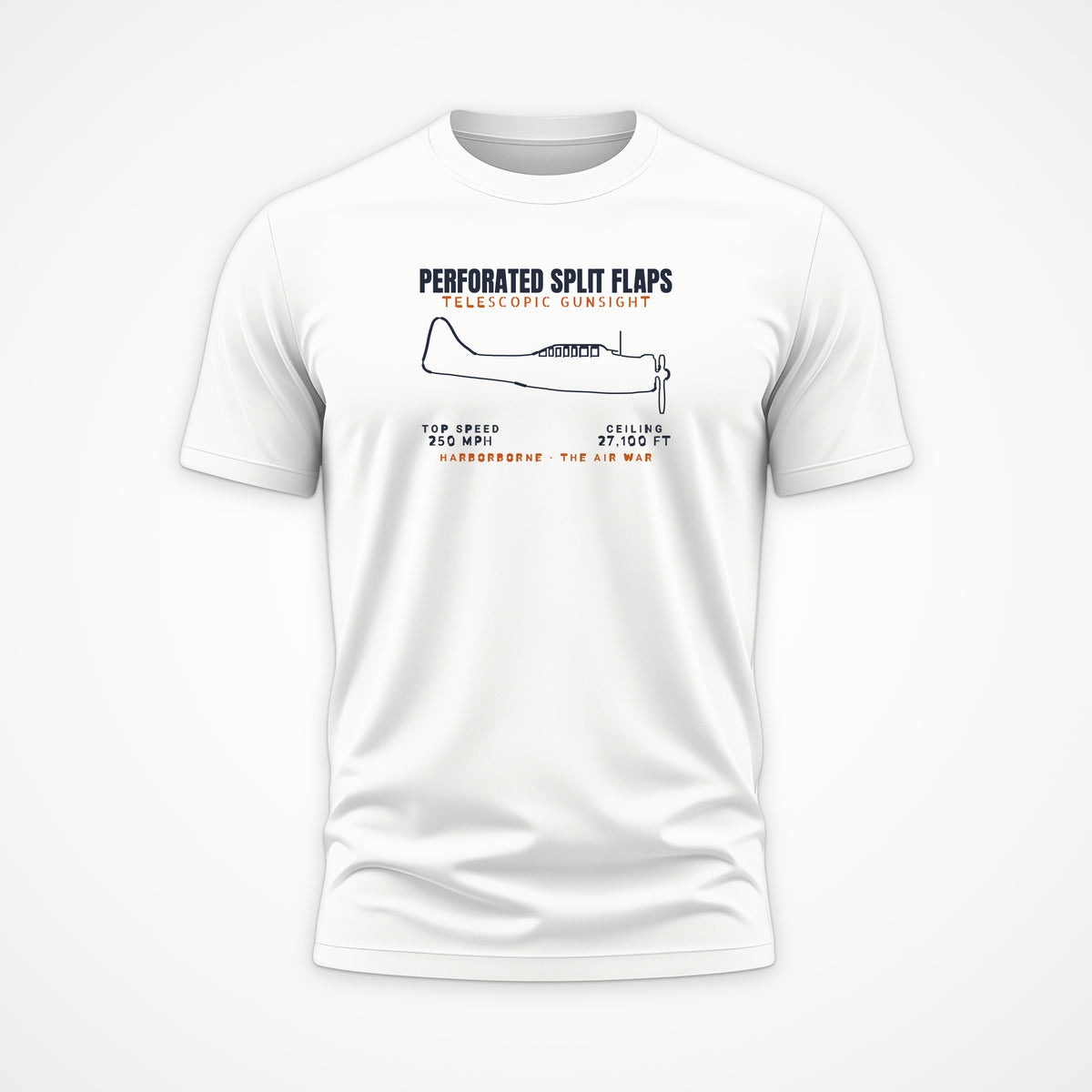 Split-Flap Scout Bomber Blueprint Tee in White