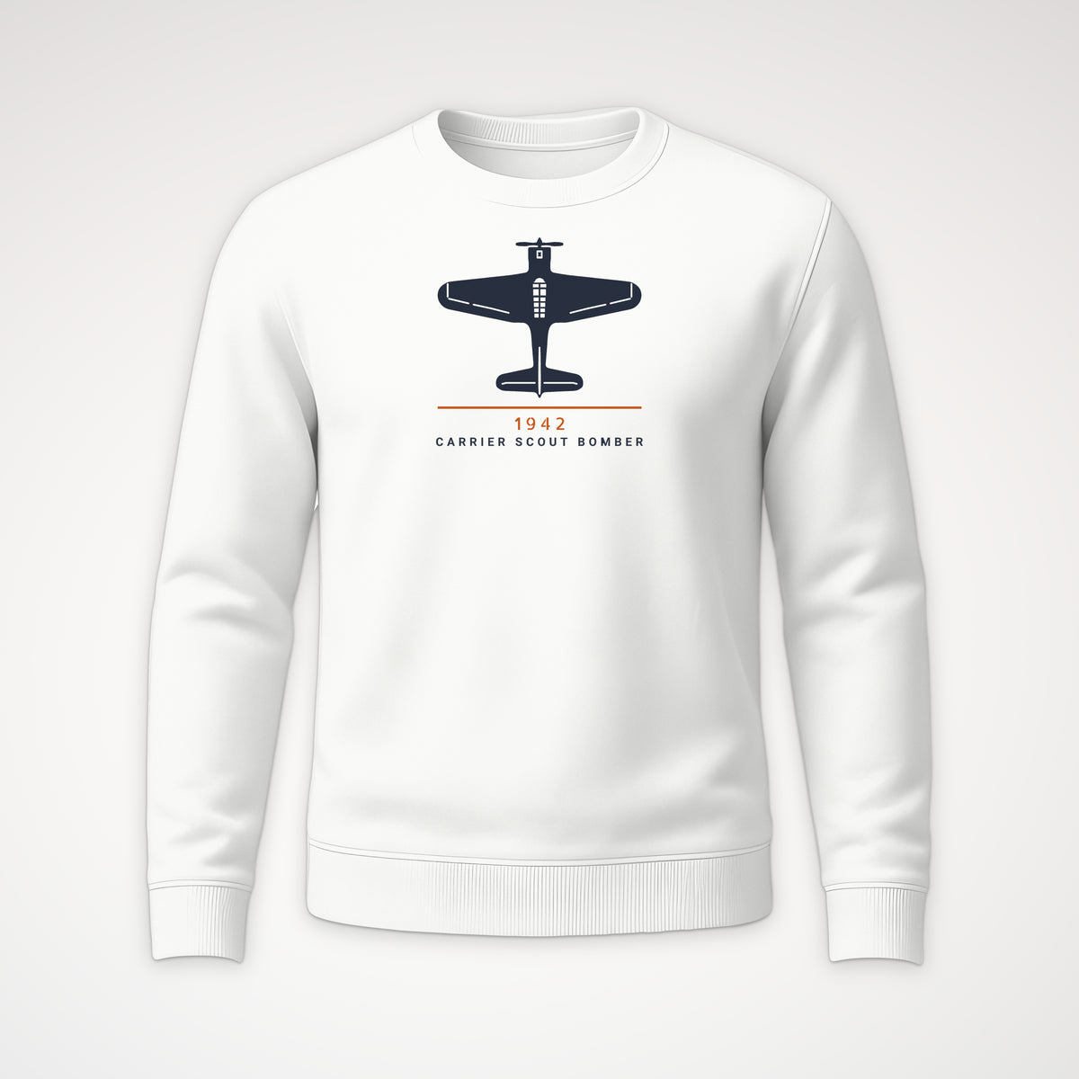 Scout Bomber 1942 Top-View Crewneck Sweatshirt in White
