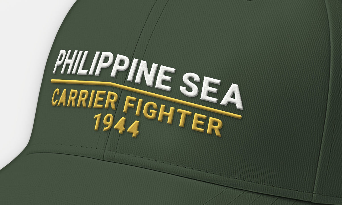 Philippine Sea 1944 Carrier Fighter Embroidered Cap, front detail