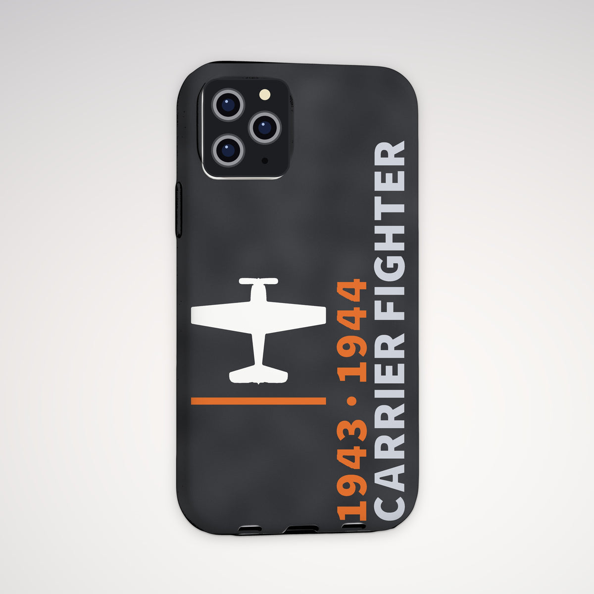 Carrier Fighter 1943–44 Tough Phone Case – iPhone, shown on a Pro model