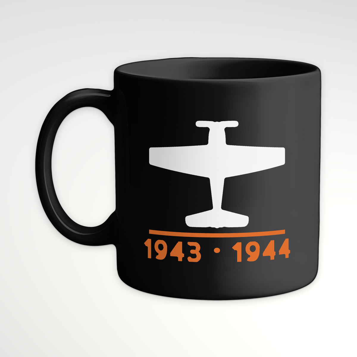 Carrier Fighter 1943–44 Mug, black mug, handle left