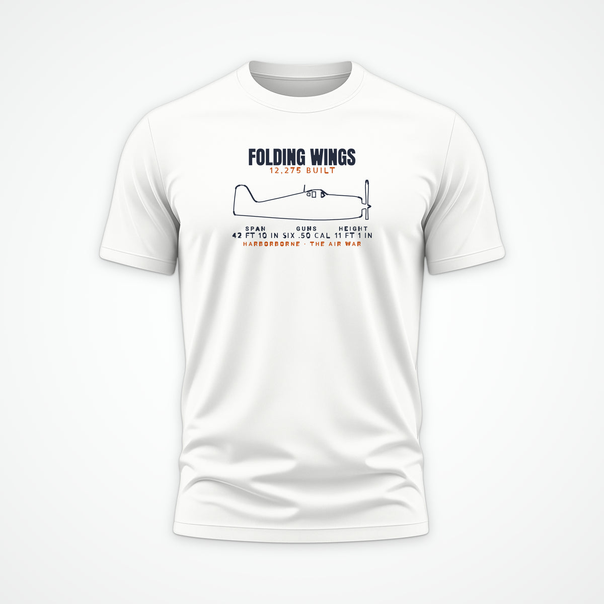 Folding-Wing Fighter Blueprint Tee in White