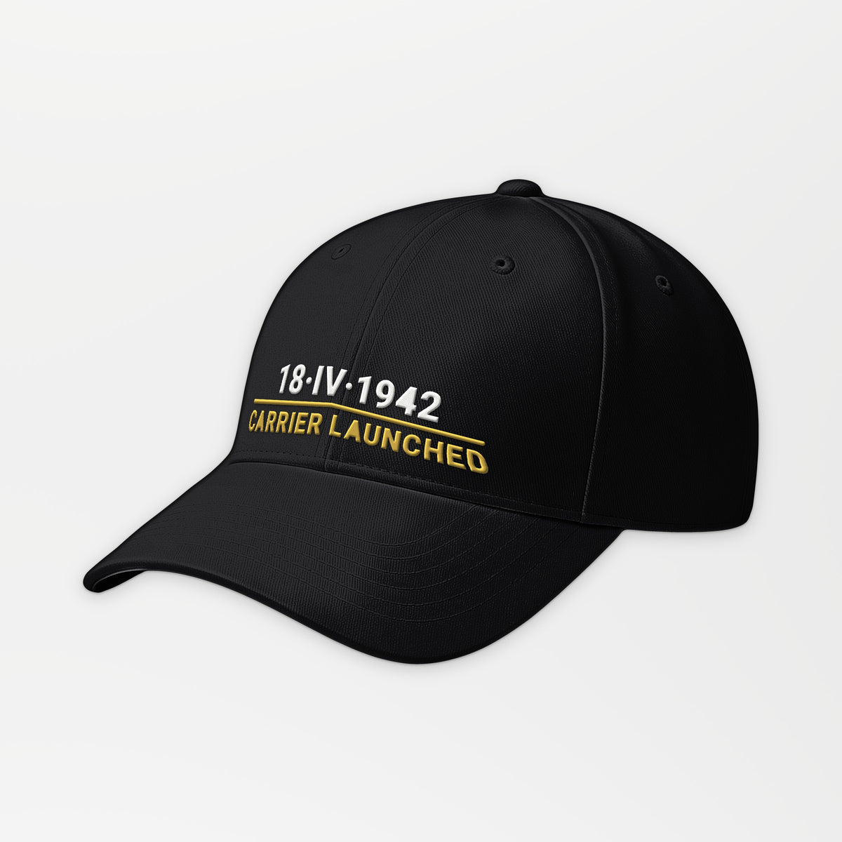 Eighteen April 1942 Carrier-Launched Embroidered Cap in Black