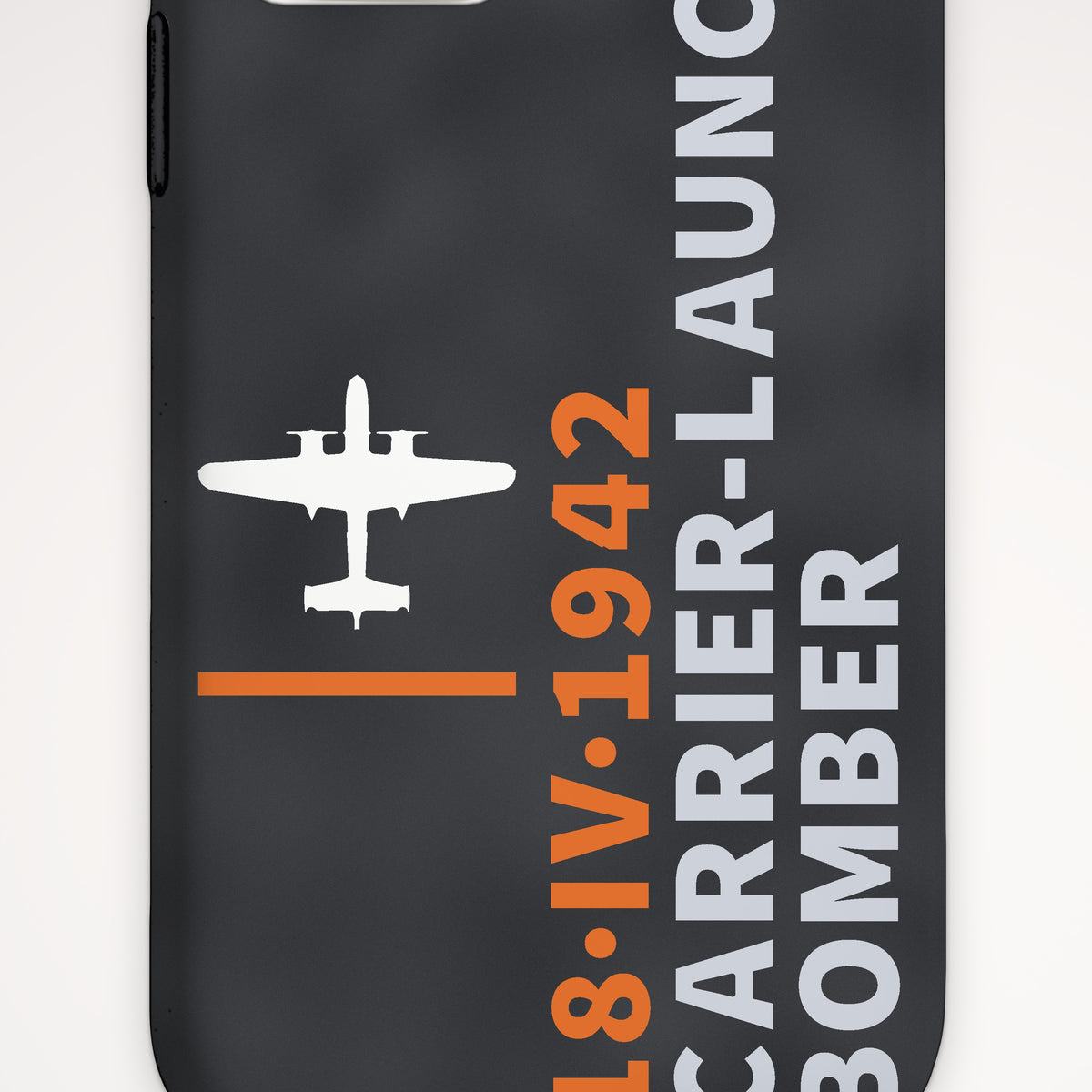 Carrier-Launched Bomber 1942 Tough Phone Case – iPhone, print detail: our top-view drawing of a B-25B, no markings