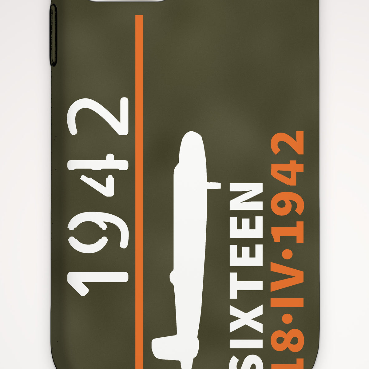 Sixteen Carrier-Launched Bombers 1942 Tough Phone Case – iPhone, print detail: our side-view drawing of a B-25B, no markings