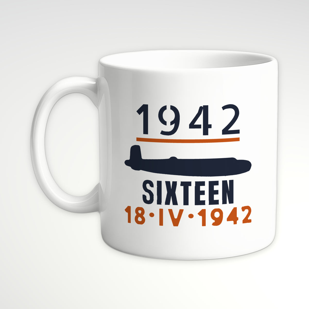 Sixteen Carrier-Launched Bombers 1942 Mug, white mug, handle left