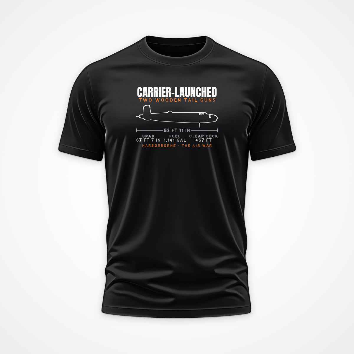 Carrier-Launched Bomber Blueprint Tee in Black