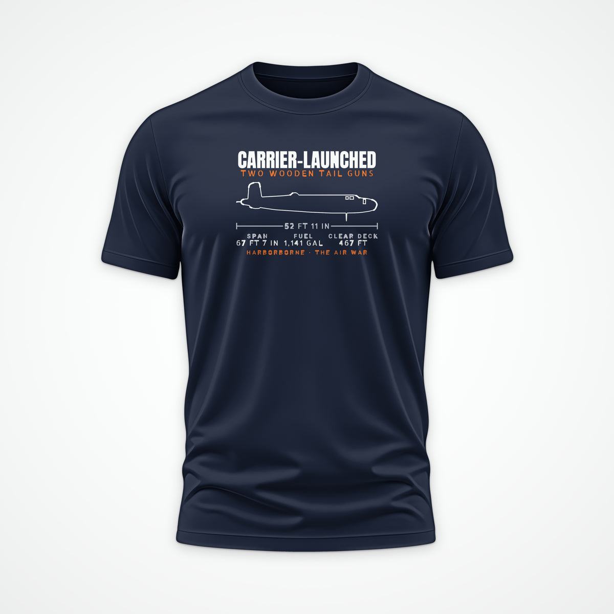 Carrier-Launched Bomber Blueprint Tee in Navy