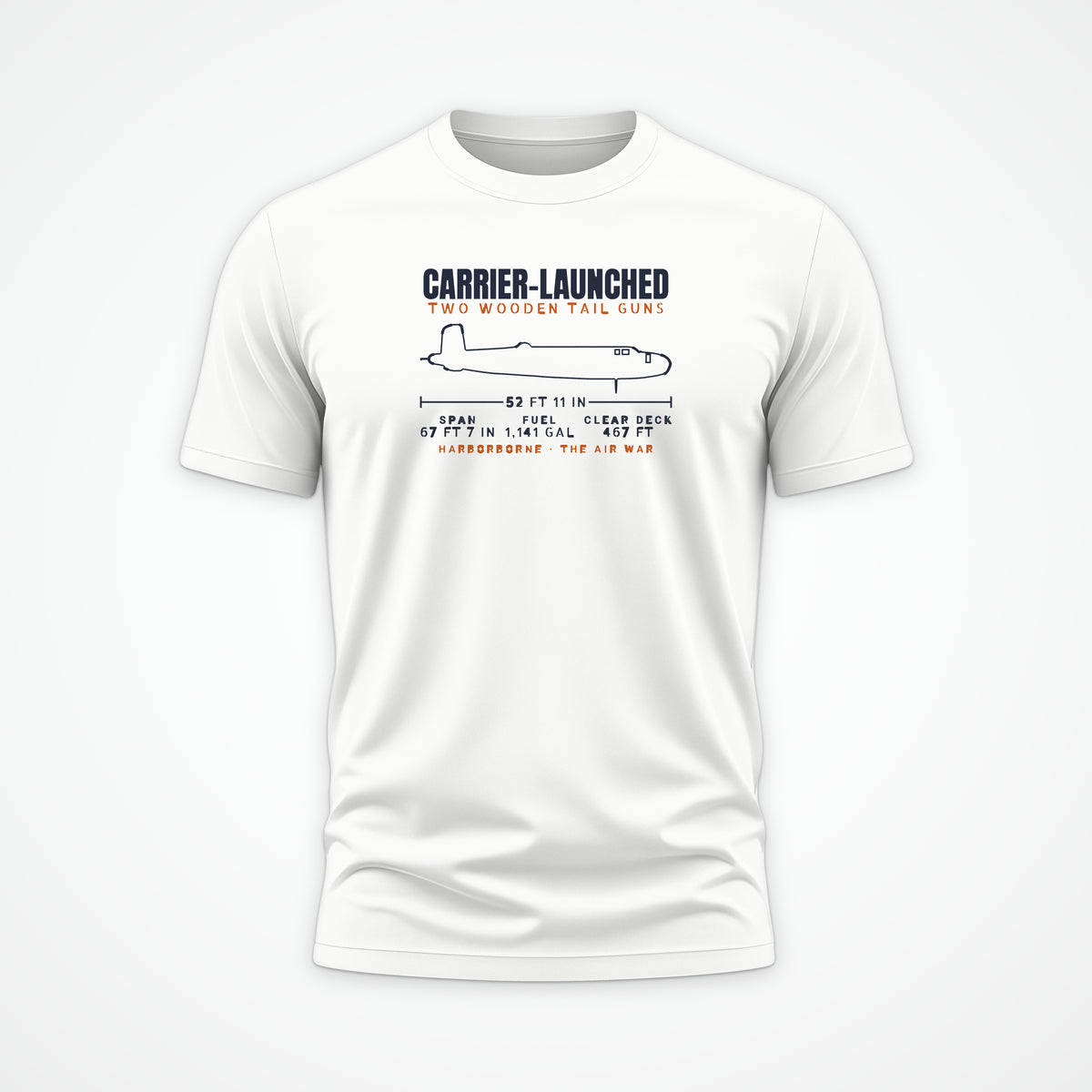 Carrier-Launched Bomber Blueprint Tee in White