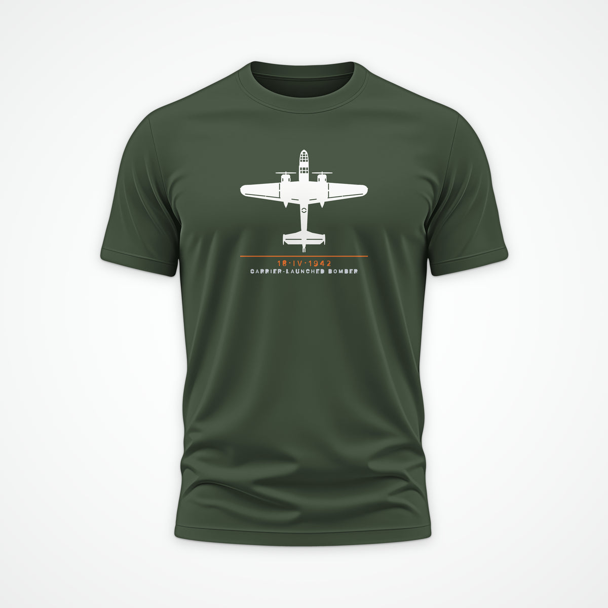 Carrier-Launched Bomber 1942 Tee in Military Green