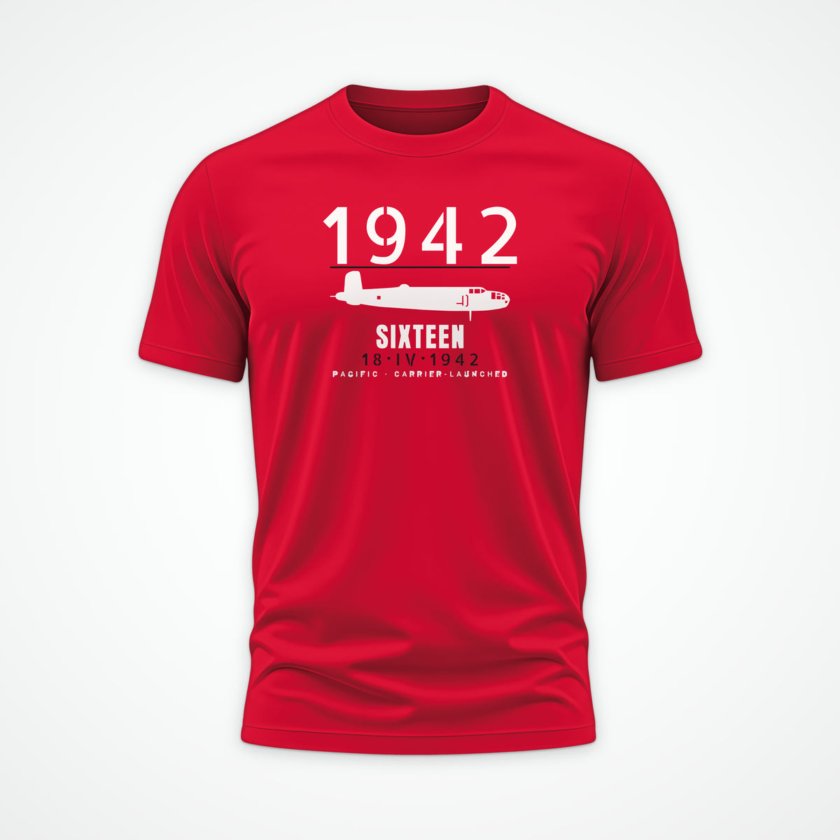 Sixteen Carrier-Launched Bombers 1942 Tee in Red