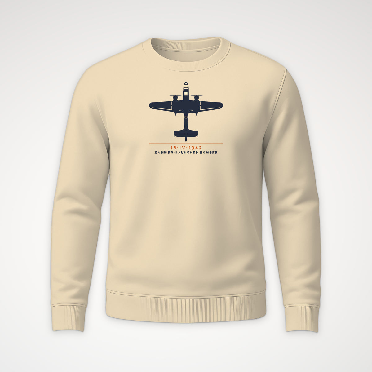 Carrier-Launched Bomber 1942 Crewneck Sweatshirt in Sand