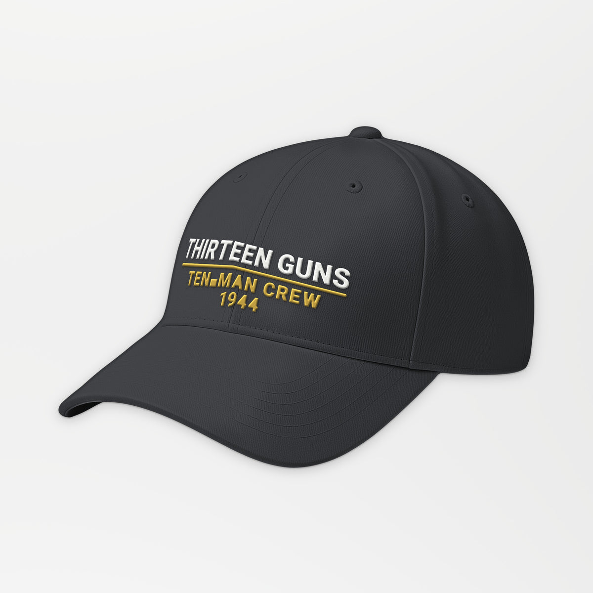 Thirteen Guns Ten-Man Crew 1944 Embroidered Cap in Dark Grey