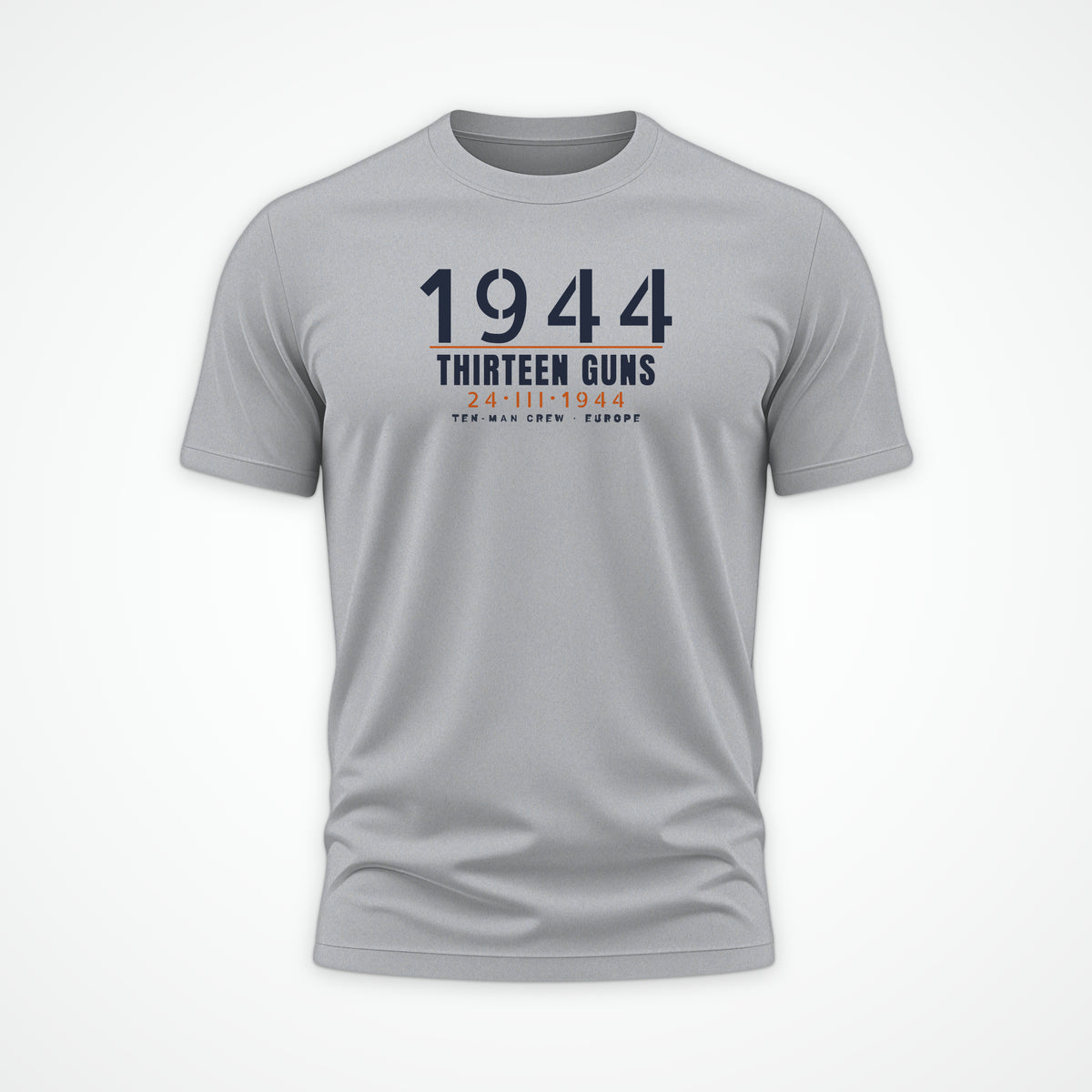 Thirteen Guns Ten-Man Crew 1944 Tee in Sport Grey
