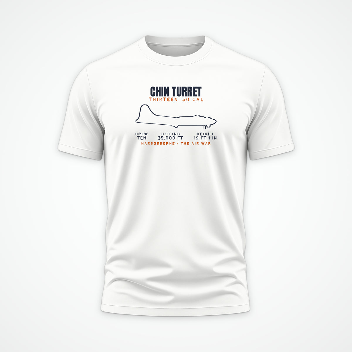 Chin-Turret Heavy Bomber Blueprint Tee in White