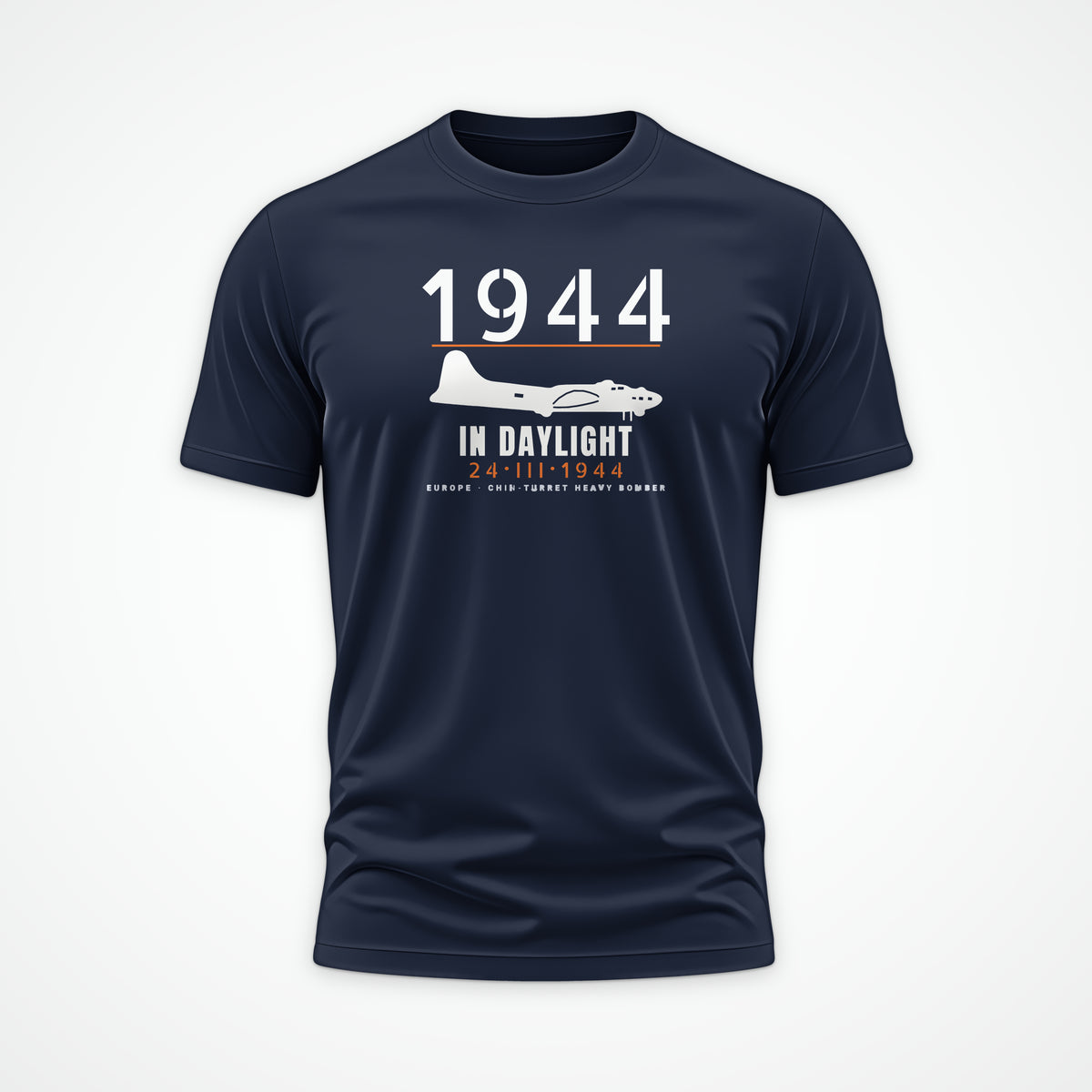 Chin-Turret Bomber in Daylight 1944 Tee in Navy