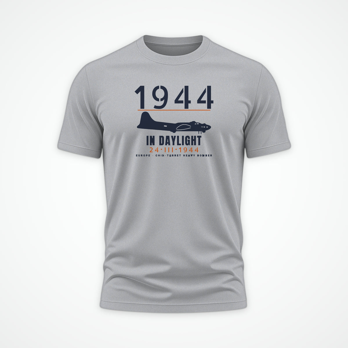 Chin-Turret Bomber in Daylight 1944 Tee in Sport Grey