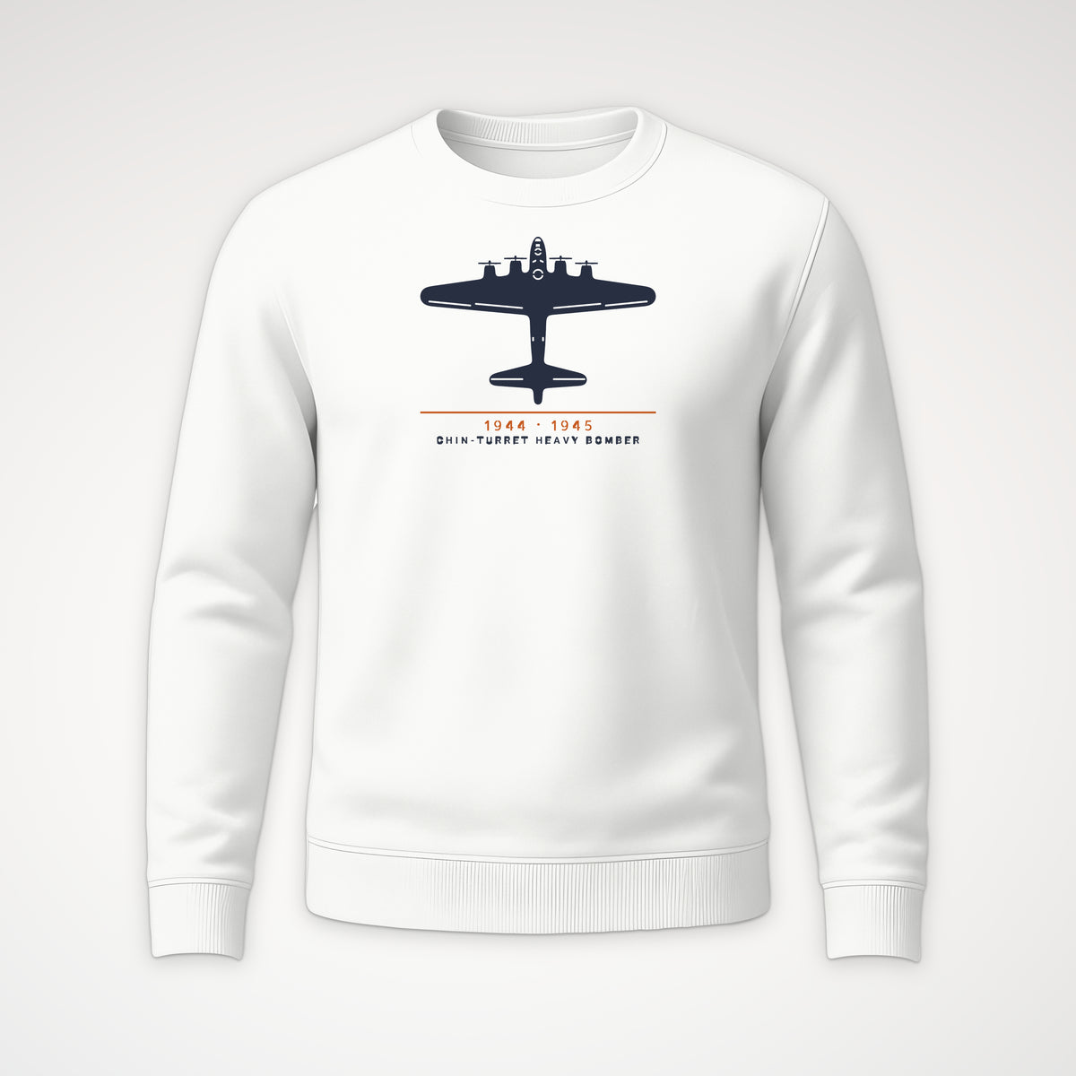 Chin-Turret Heavy Bomber 1944–45 Crewneck Sweatshirt in White