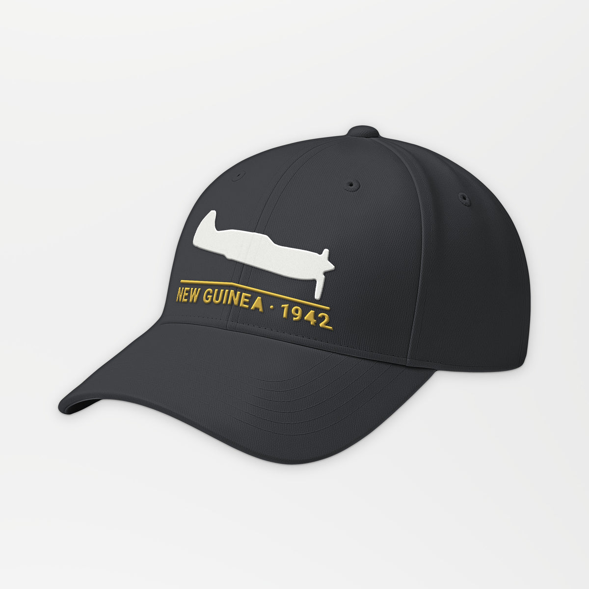 New Guinea 1942 Chin-Scoop Fighter Embroidered Cap in Dark Grey