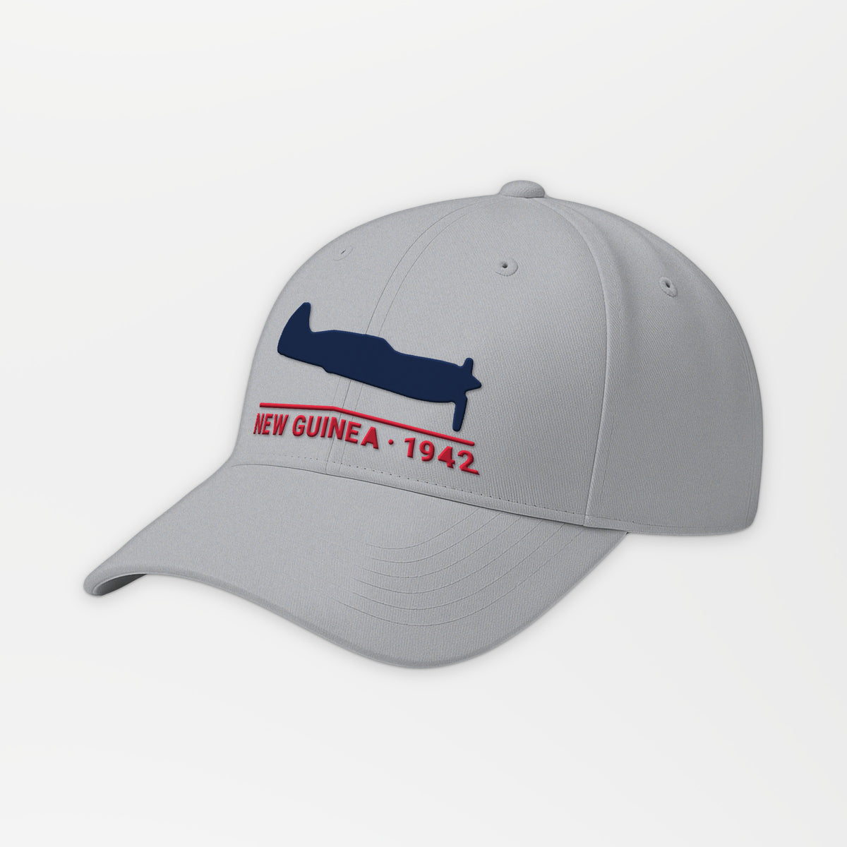 New Guinea 1942 Chin-Scoop Fighter Embroidered Cap in Grey