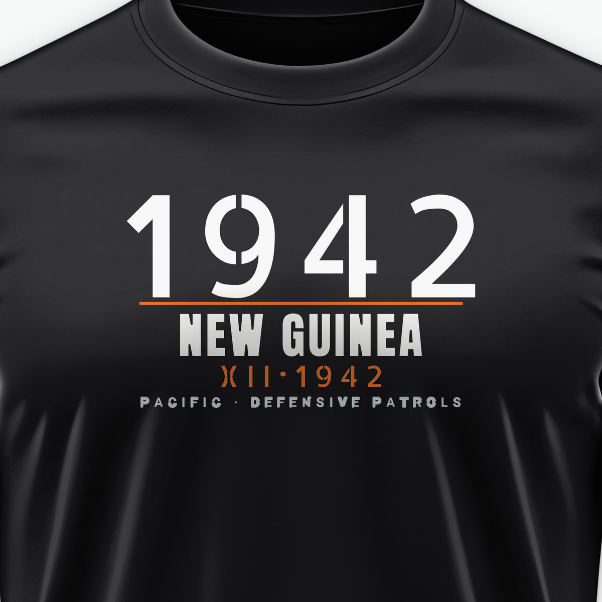 New Guinea 1942 Defensive Patrols Tee, front print detail