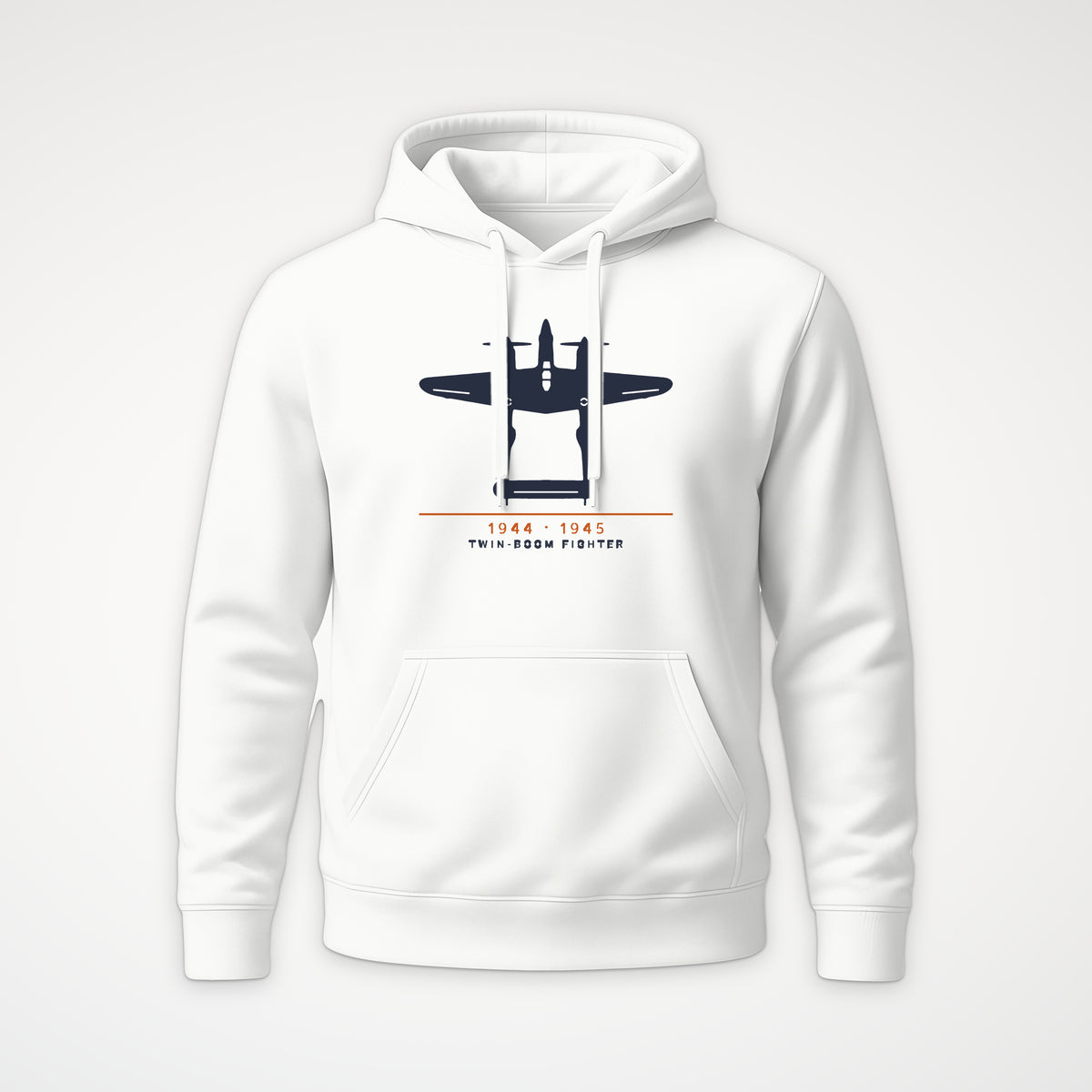 Twin-Boom Fighter 1944–45 Hoodie in White