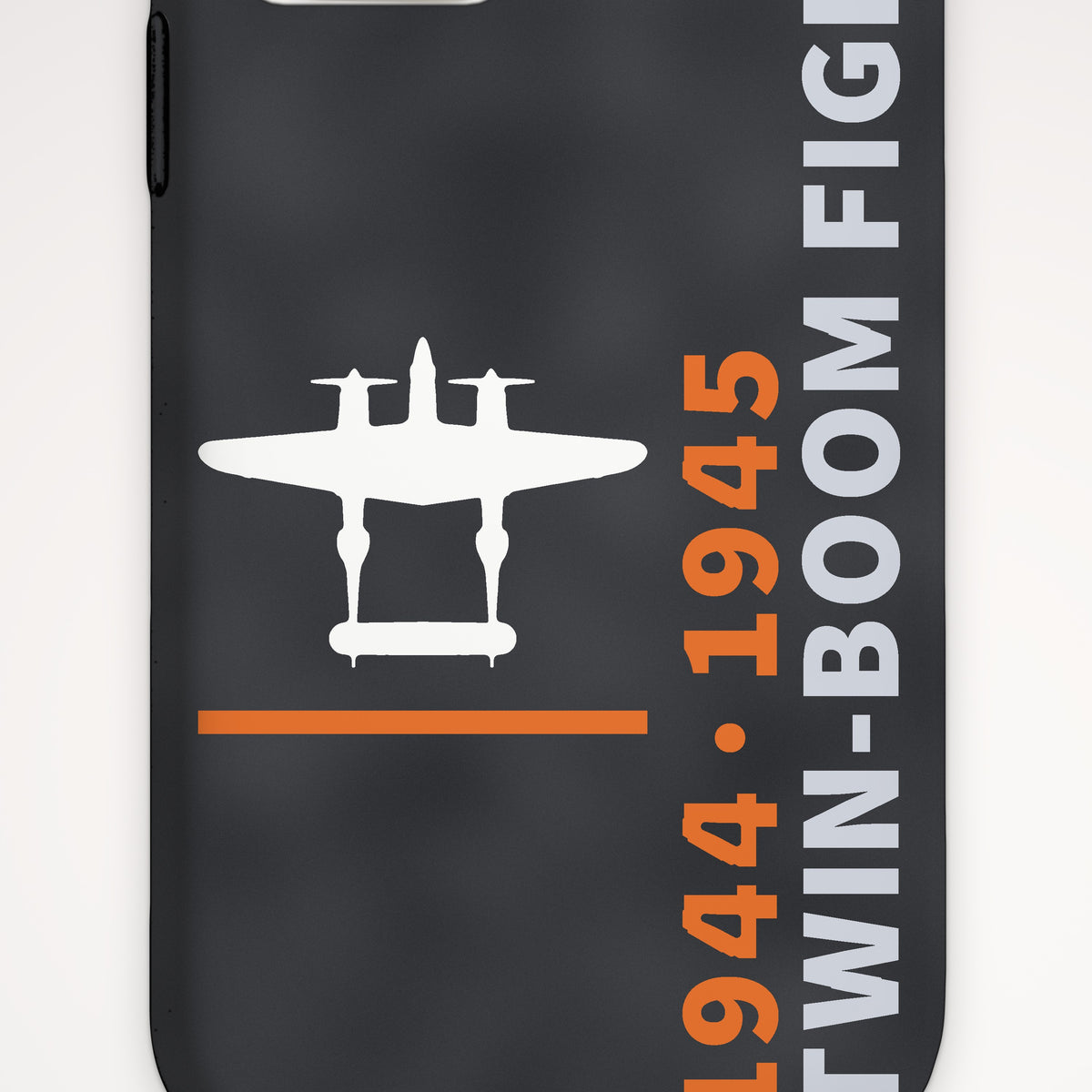 Twin-Boom Fighter 1944–45 Tough Phone Case – iPhone, print detail: our top-view drawing of a P-38J/L, no markings