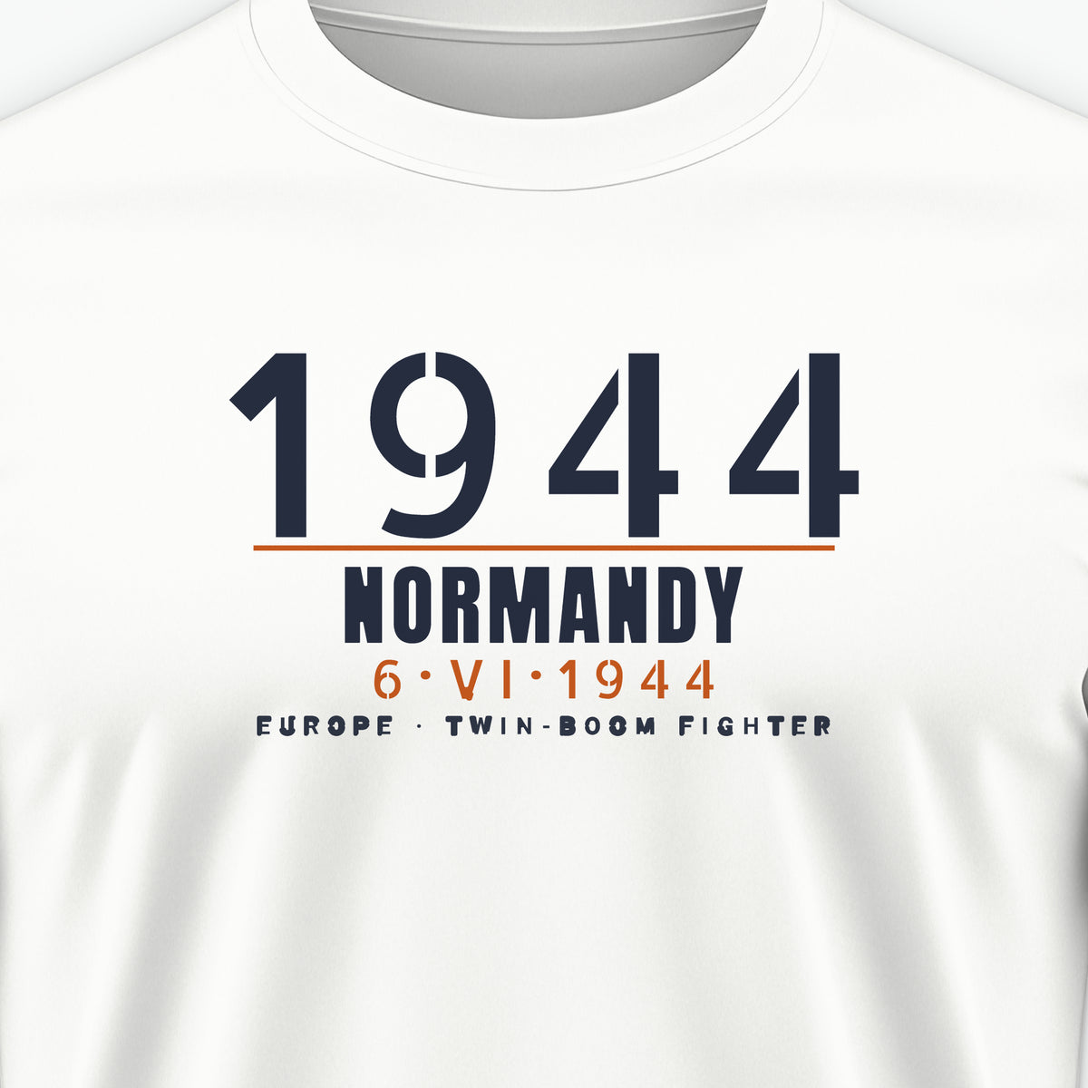 Six June 1944 Twin-Boom Fighter Tee, front print detail