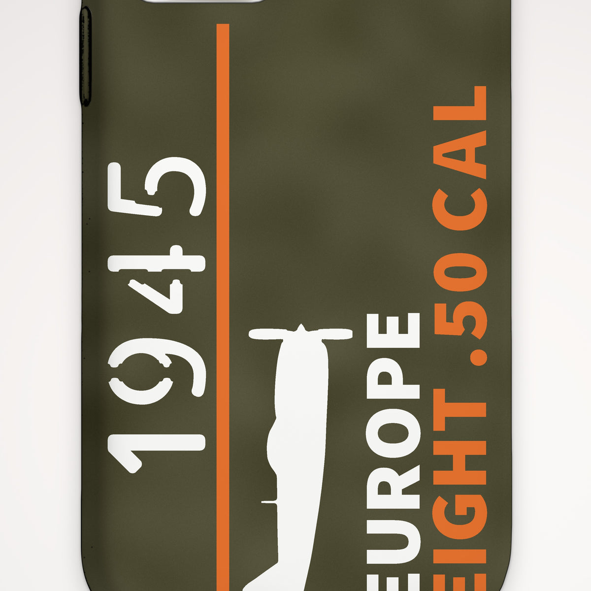 Europe 1945 Eight-Gun Fighter Tough Phone Case – iPhone, print detail: our side-view drawing of a P-47D, no markings