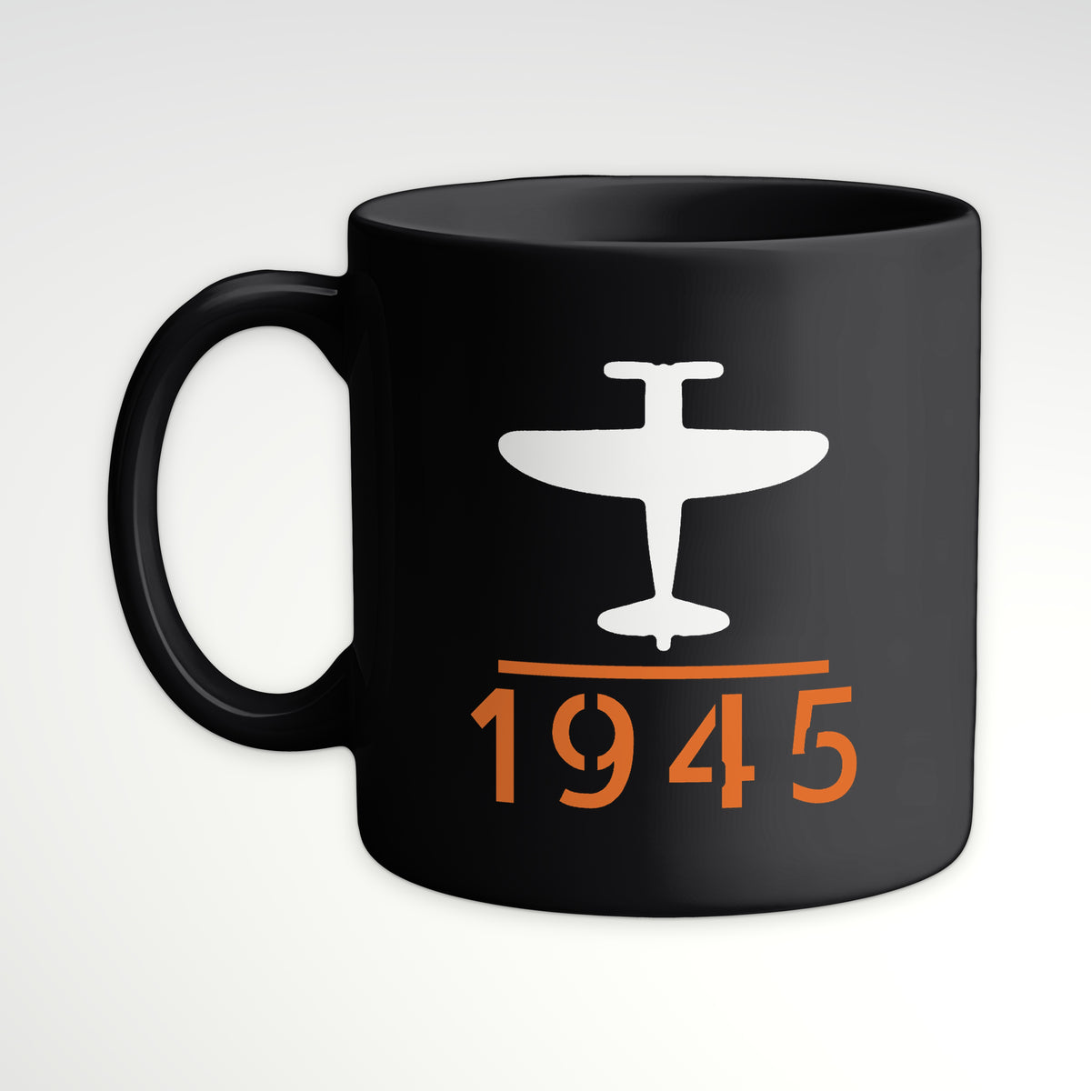 Eight-Gun Fighter 1945 Mug, black mug, handle left