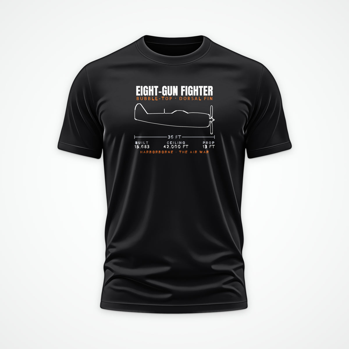 Eight-Gun Fighter Blueprint Tee in Black