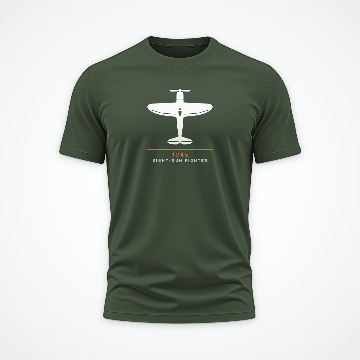 Eight-Gun Fighter 1945 Tee in Military Green