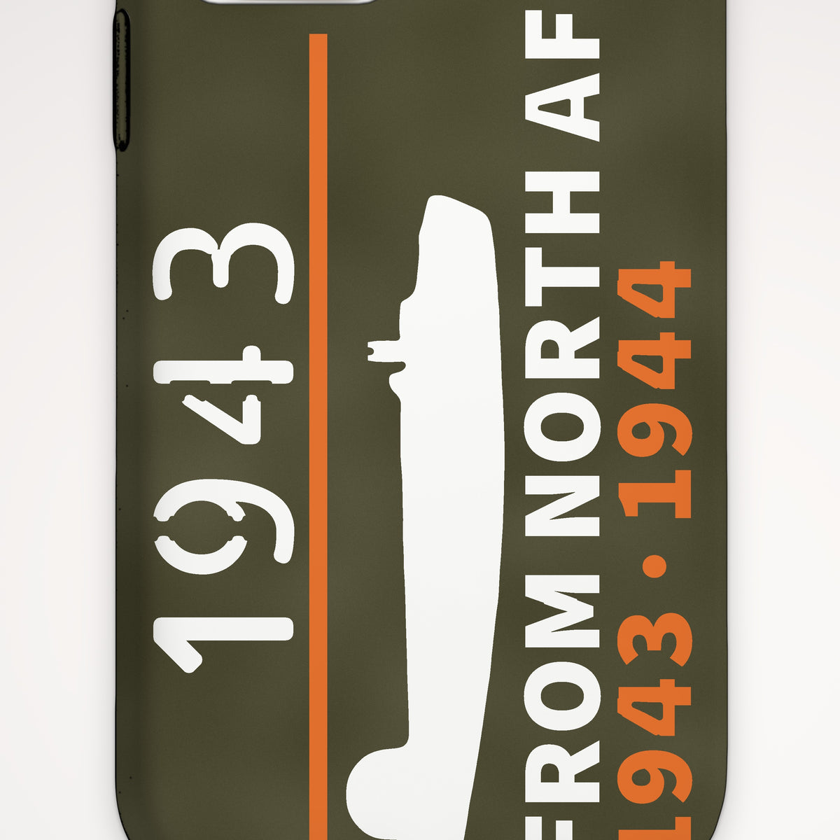 North Africa Twin-Tail Bomber 1943–44 Tough Phone Case – iPhone, print detail: our side-view drawing of a twin-tail heavy bomber, no markings