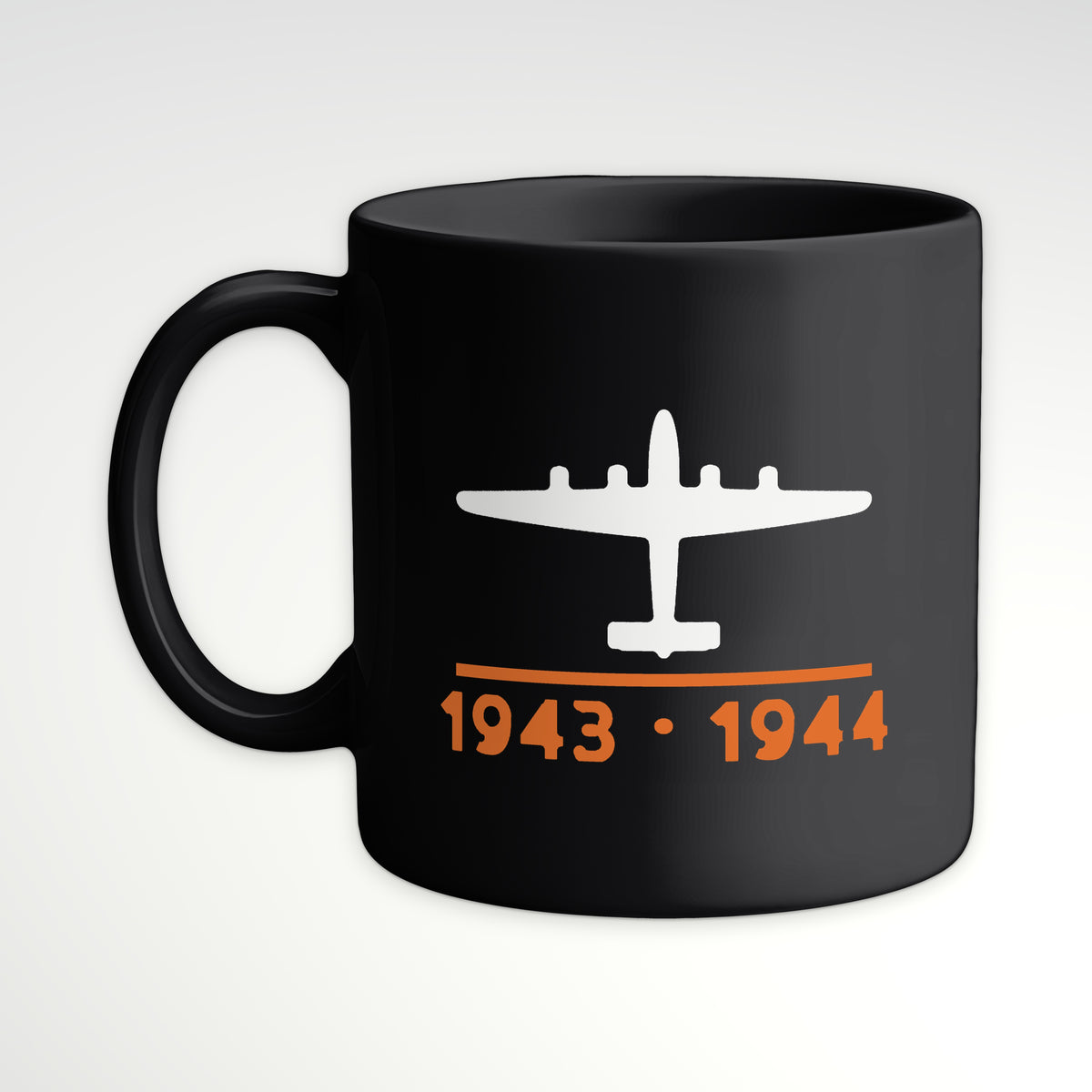 Twin-Tail Heavy Bomber 1943–44 Mug, black mug, handle left