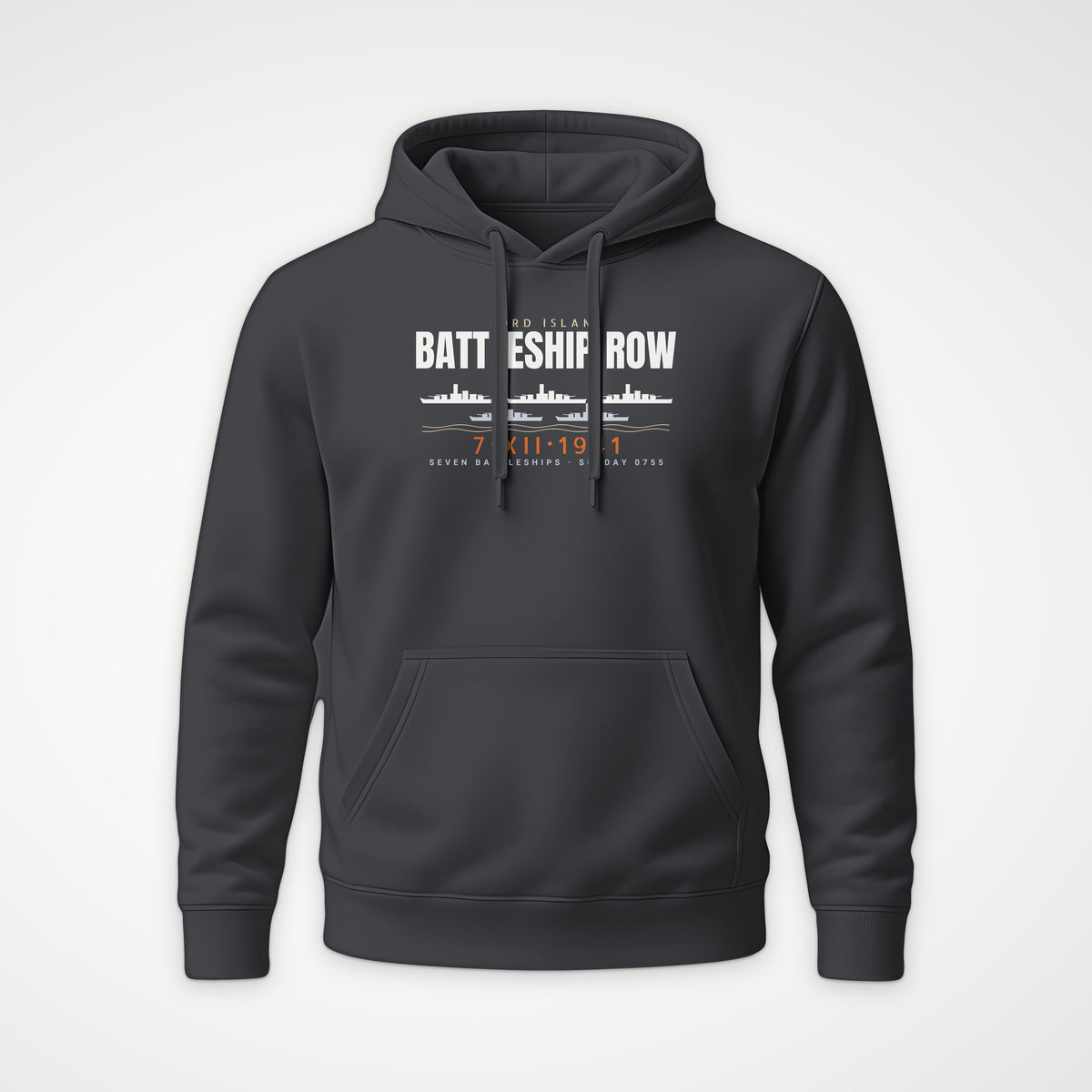 Battleship Row Ford Island Hoodie in Anthracite
