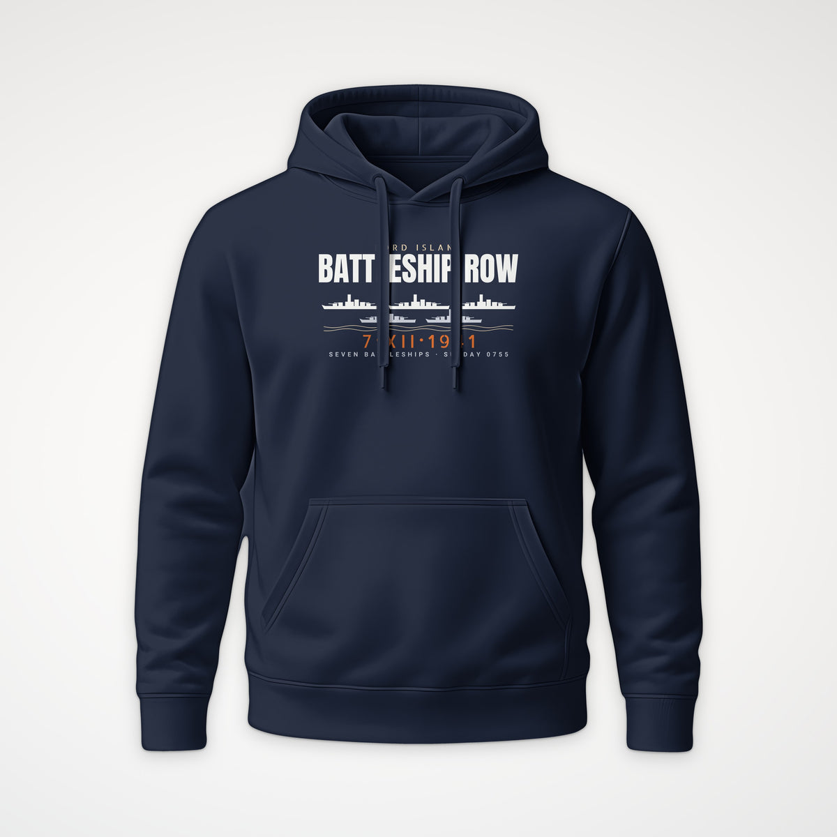 Battleship Row Ford Island Hoodie in French Navy