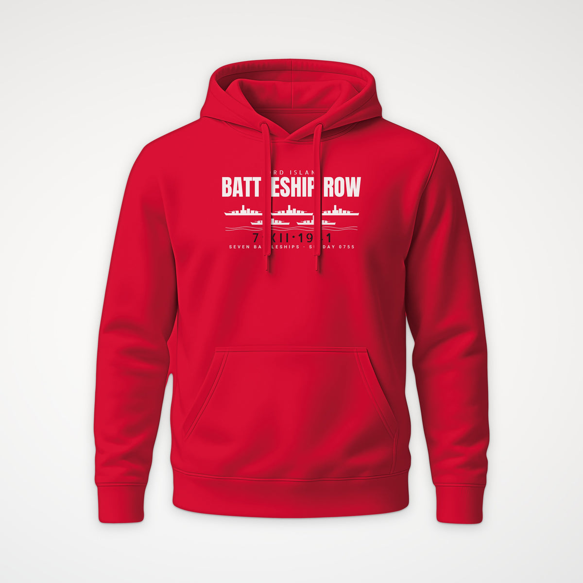 Battleship Row Ford Island Hoodie in Red