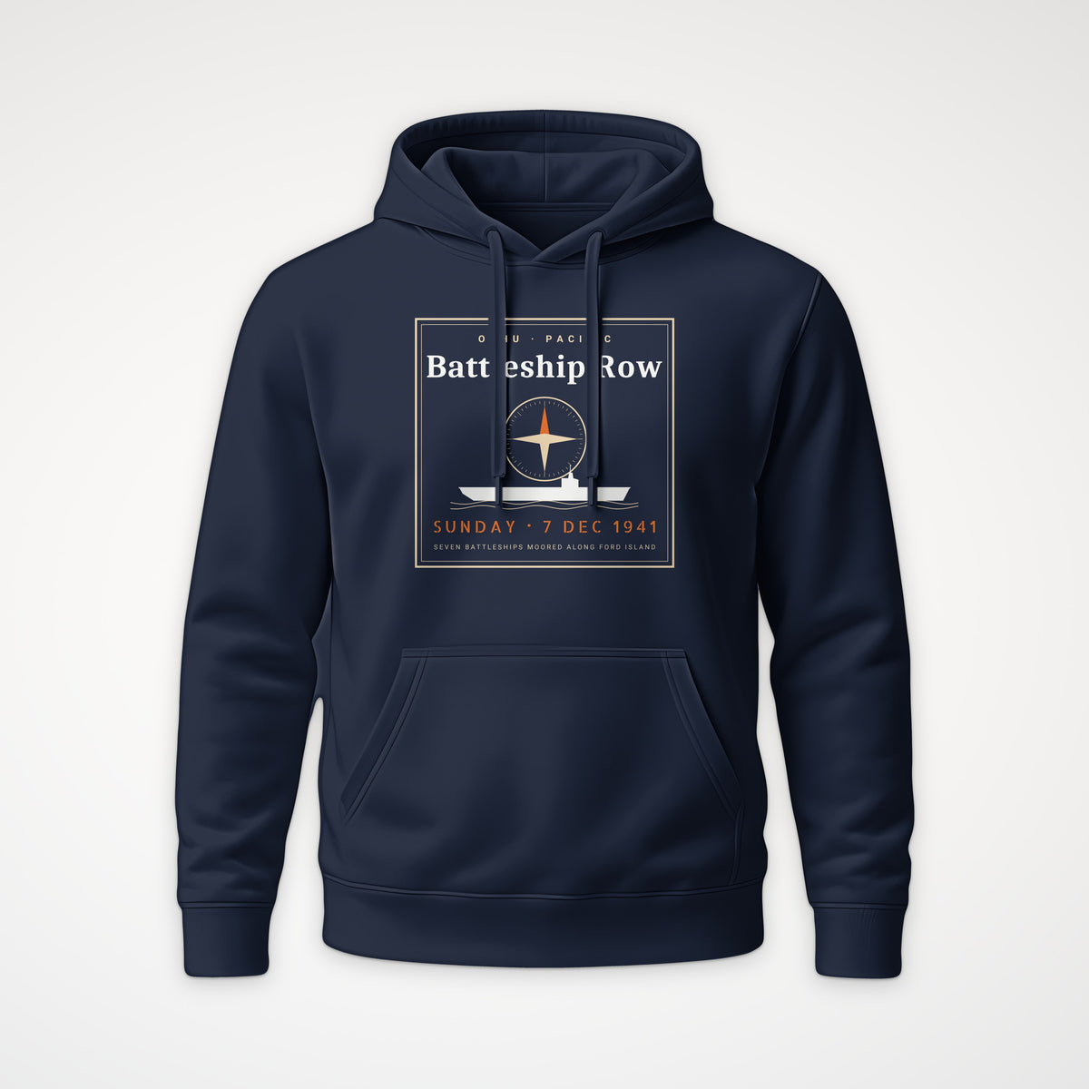 Battleship Row Frame Hoodie in French Navy