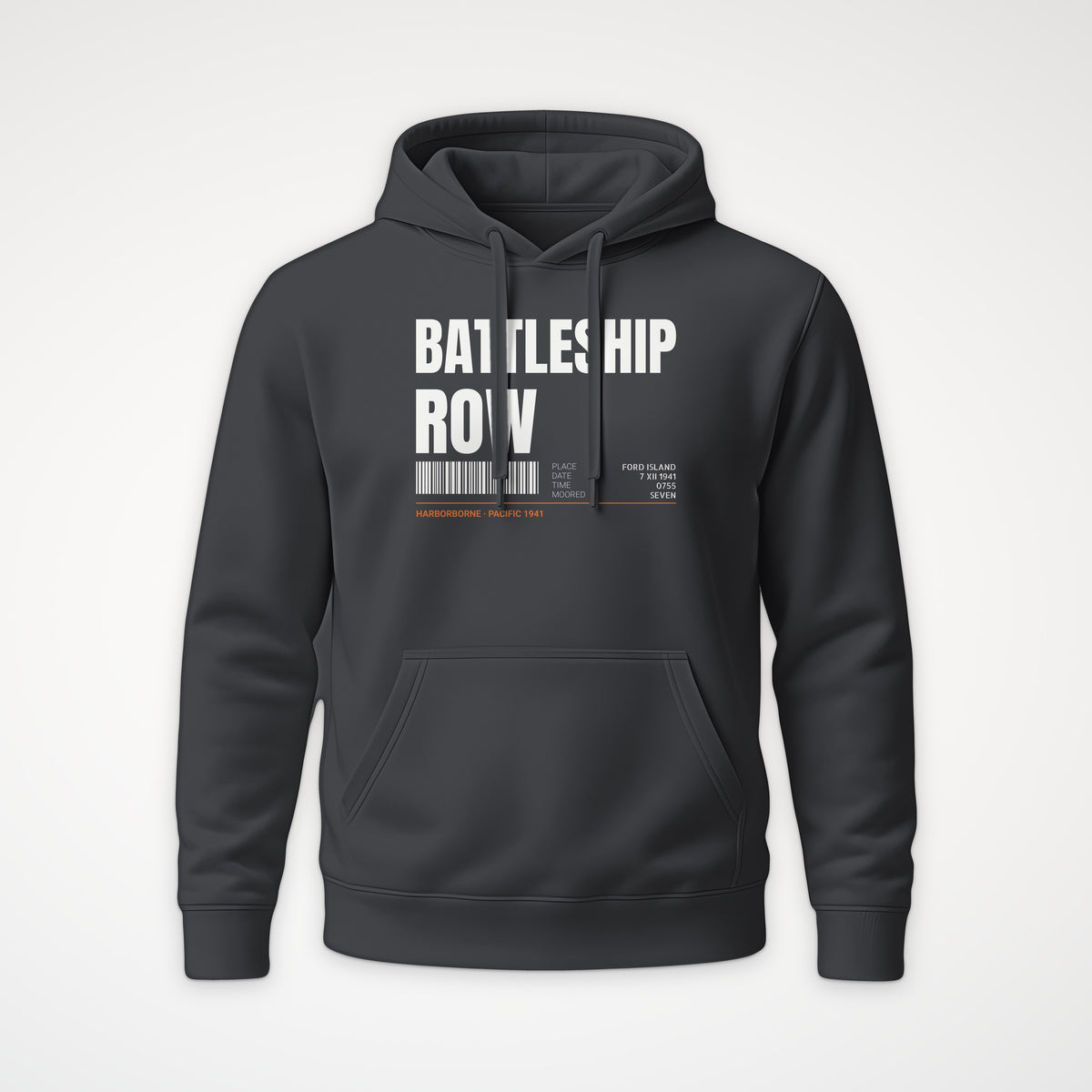 Battleship Row Tag Hoodie in Anthracite