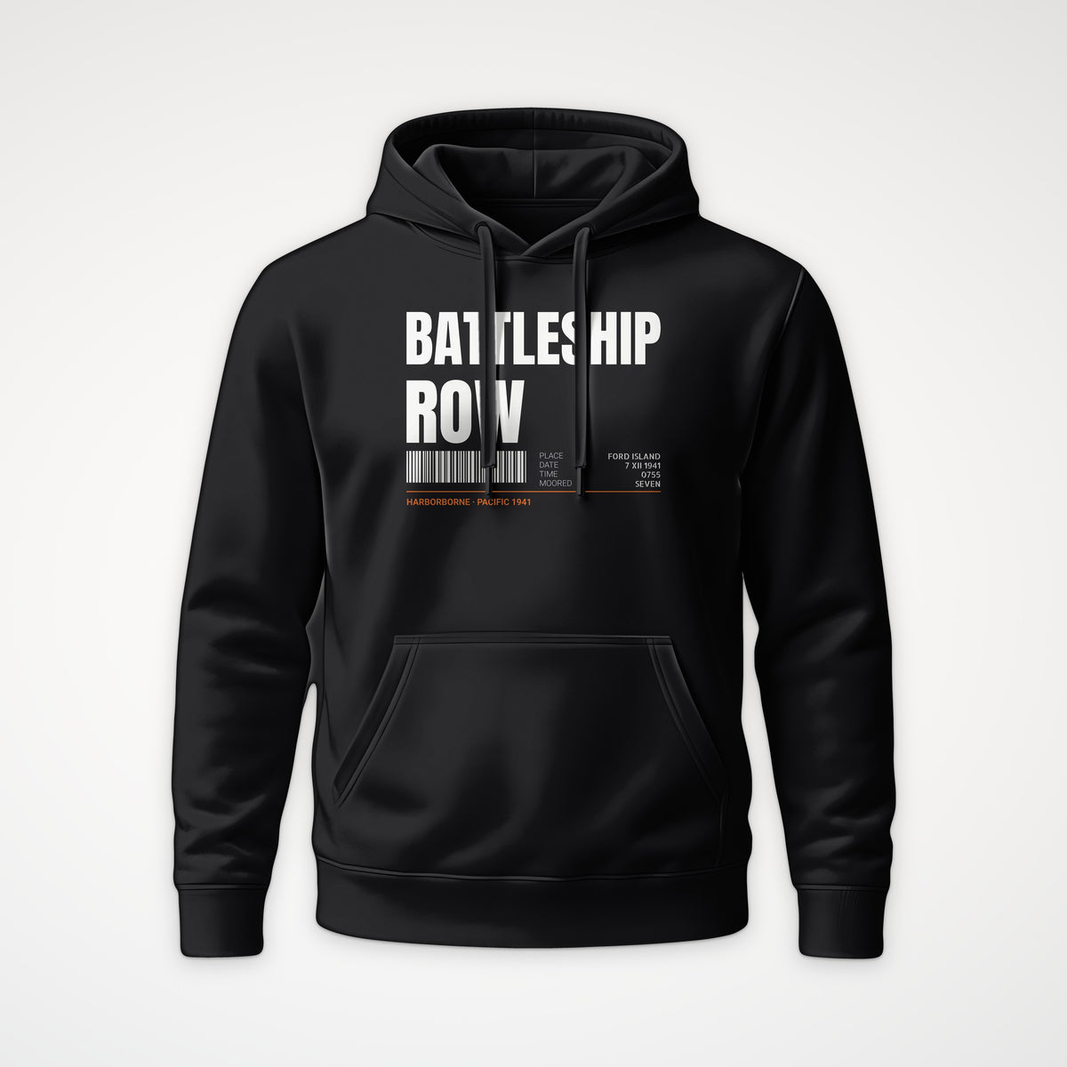 Battleship Row Tag Hoodie in Black