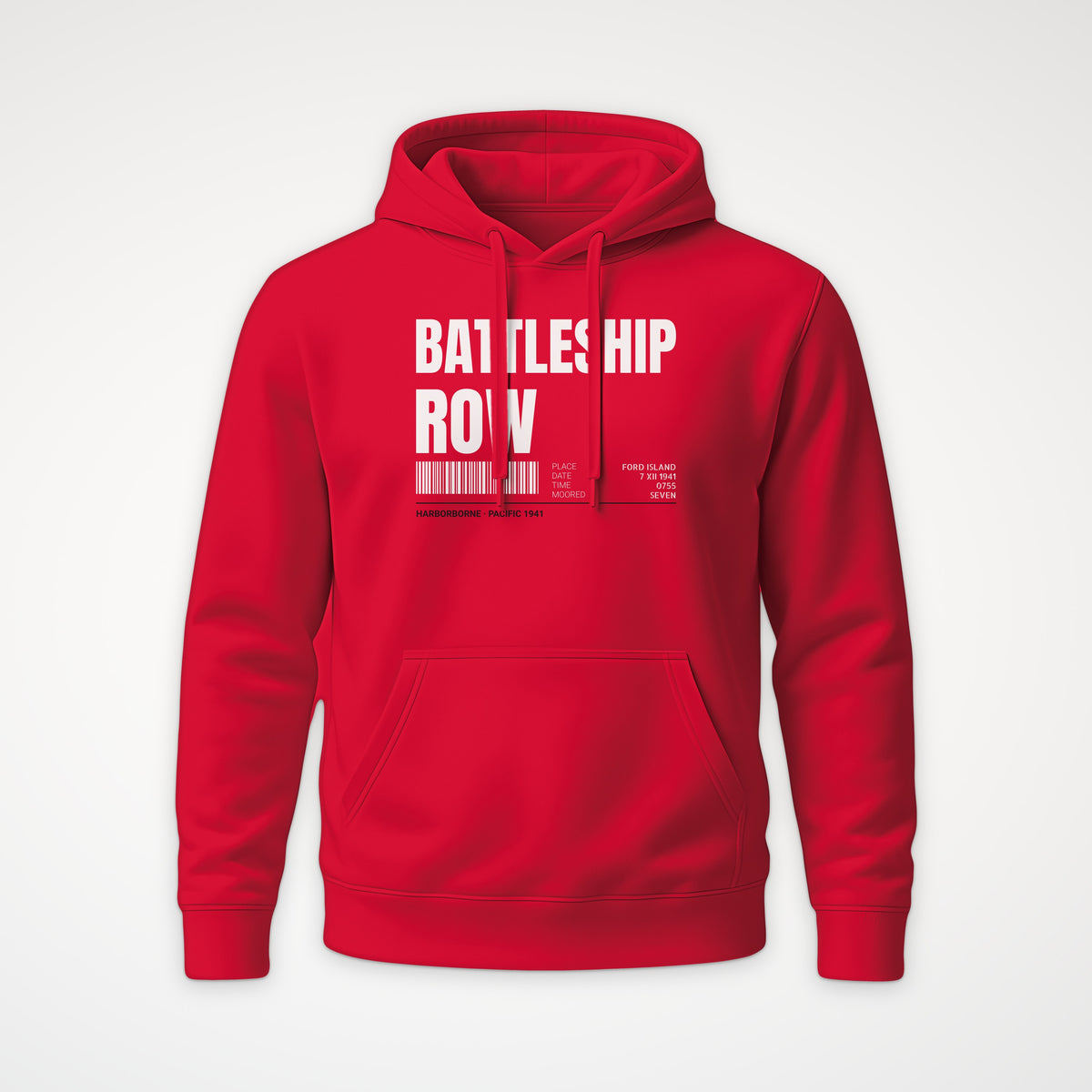 Battleship Row Tag Hoodie in Red